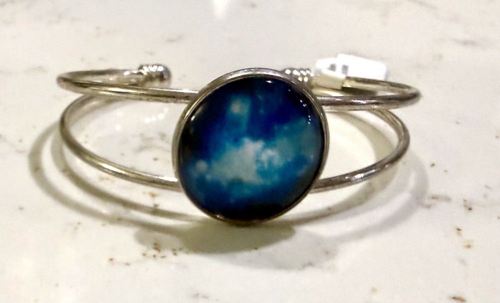 Cuff Bracelet - Celestial Medallion in Silver