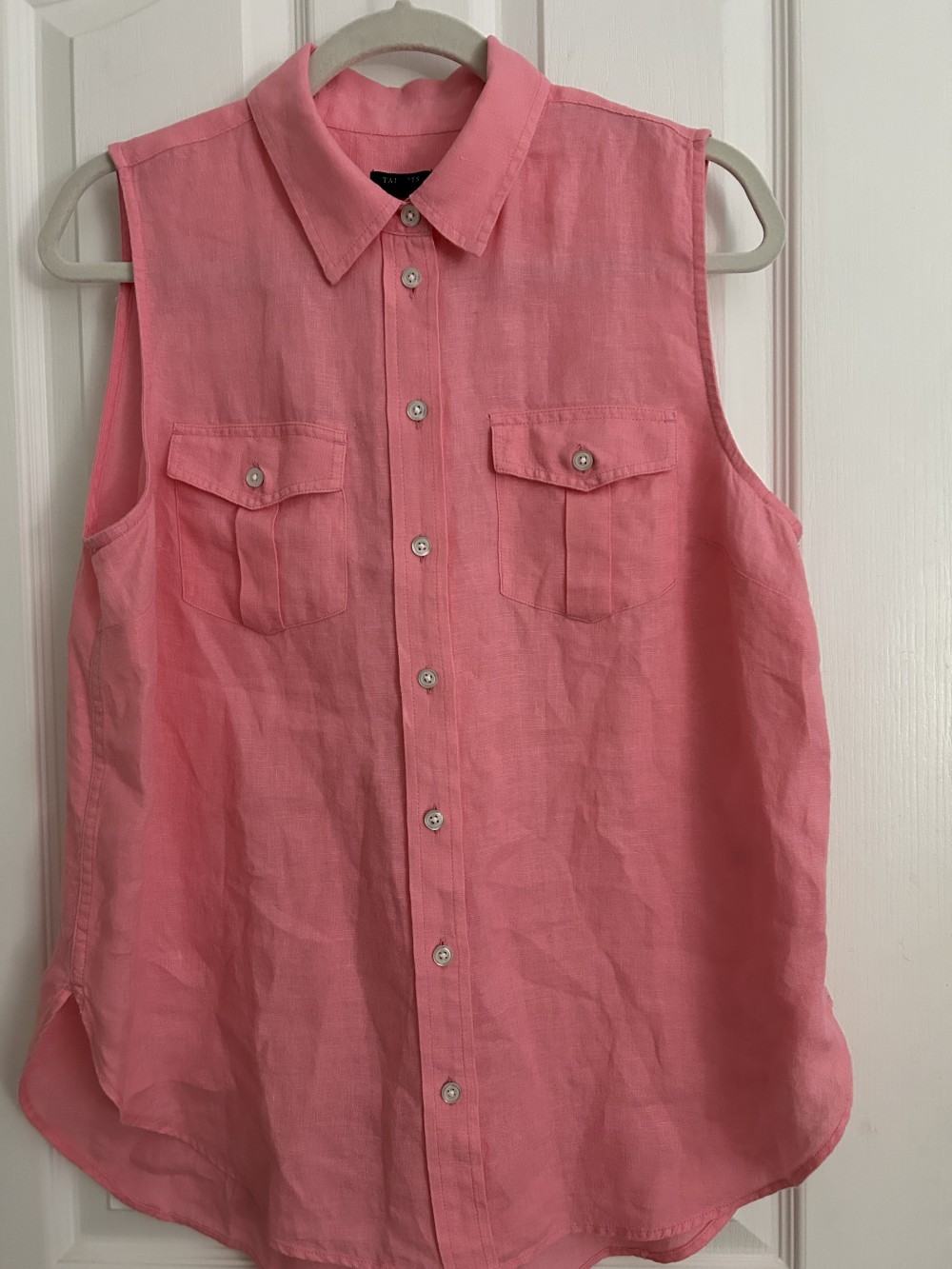 Talbot button down sleeveless top (petite large) PINK