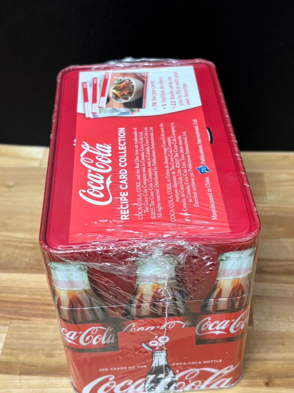Coca Cola Recipe Card Collection Tin 2015 100 Years Bottle New Sealed