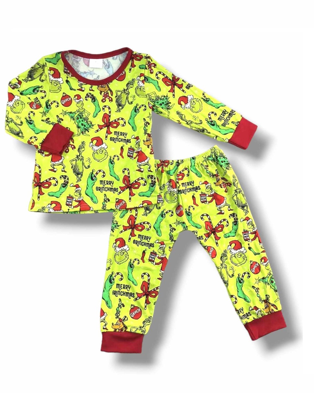 Gri-nch Green Pajamas - Cuffed