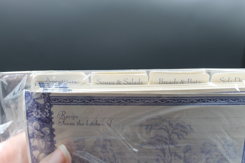 Blue Willow pattern recipe cards/tabbed dividers