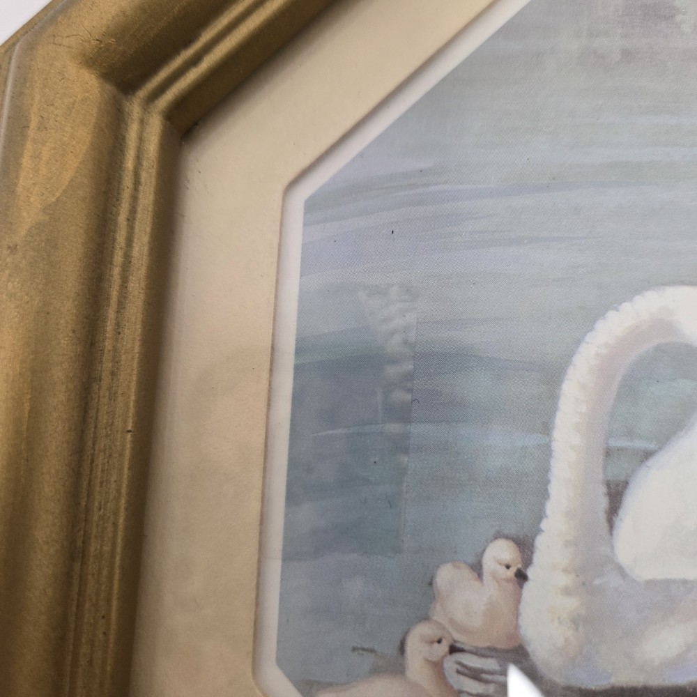 VTG Homco Swan Family Wall Art