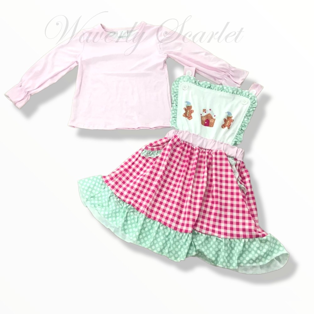 Gingham Gingerbread Overall Dress