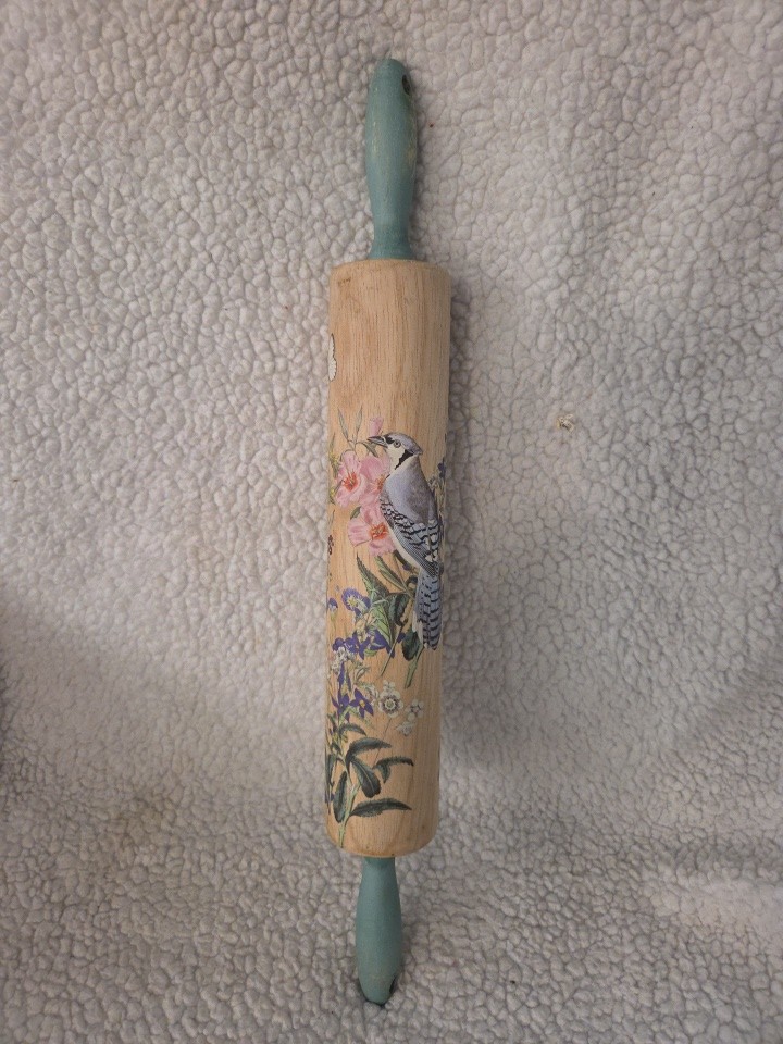Handcrafted Wood Floral Rolling Pin