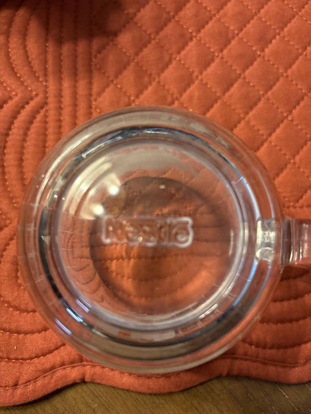 Nestle Etches Globe World Glass Mug VIntage 3 inch diameter
