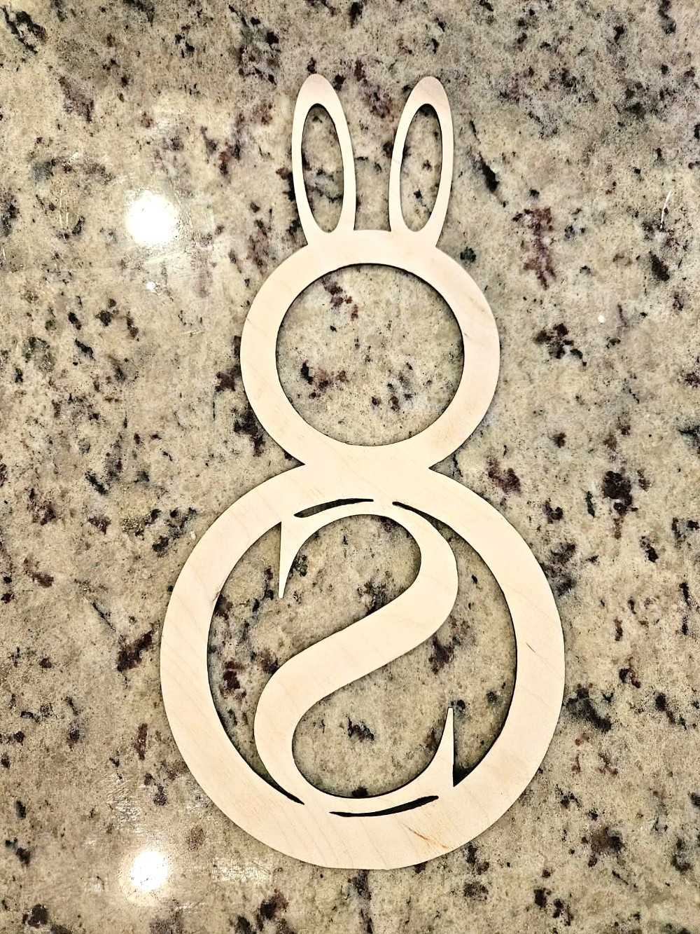 14 in Wood Laser Cut Bunny Monogram - Letter S