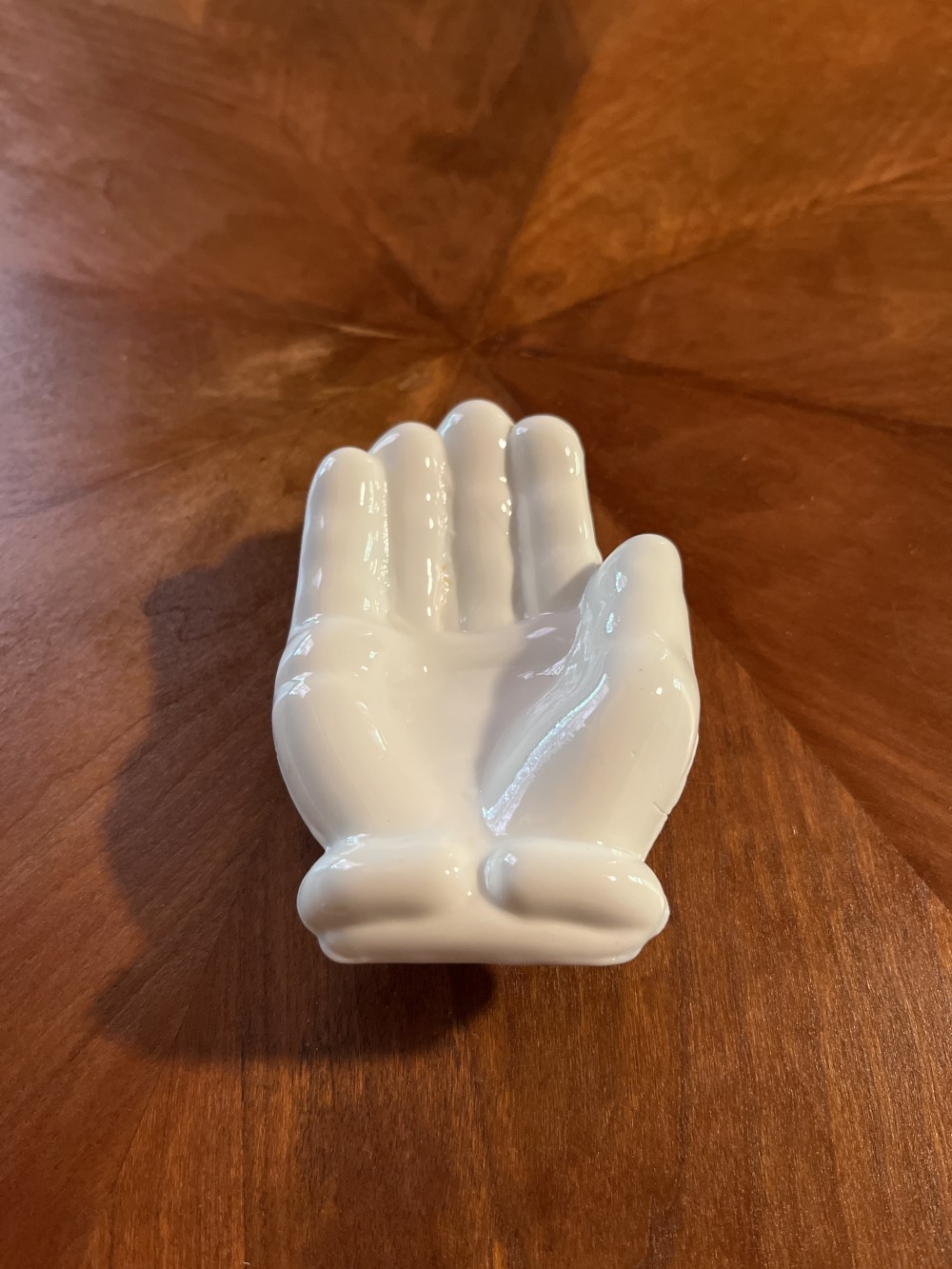 Vtg Milk glass hand trinket dish