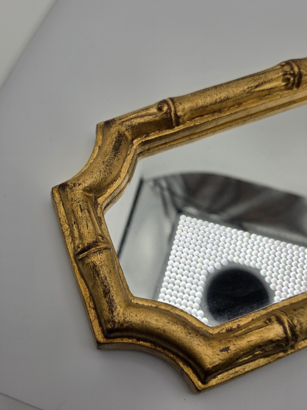 Vintage Florentina Gilt Faux Bamboo Accent Mirror