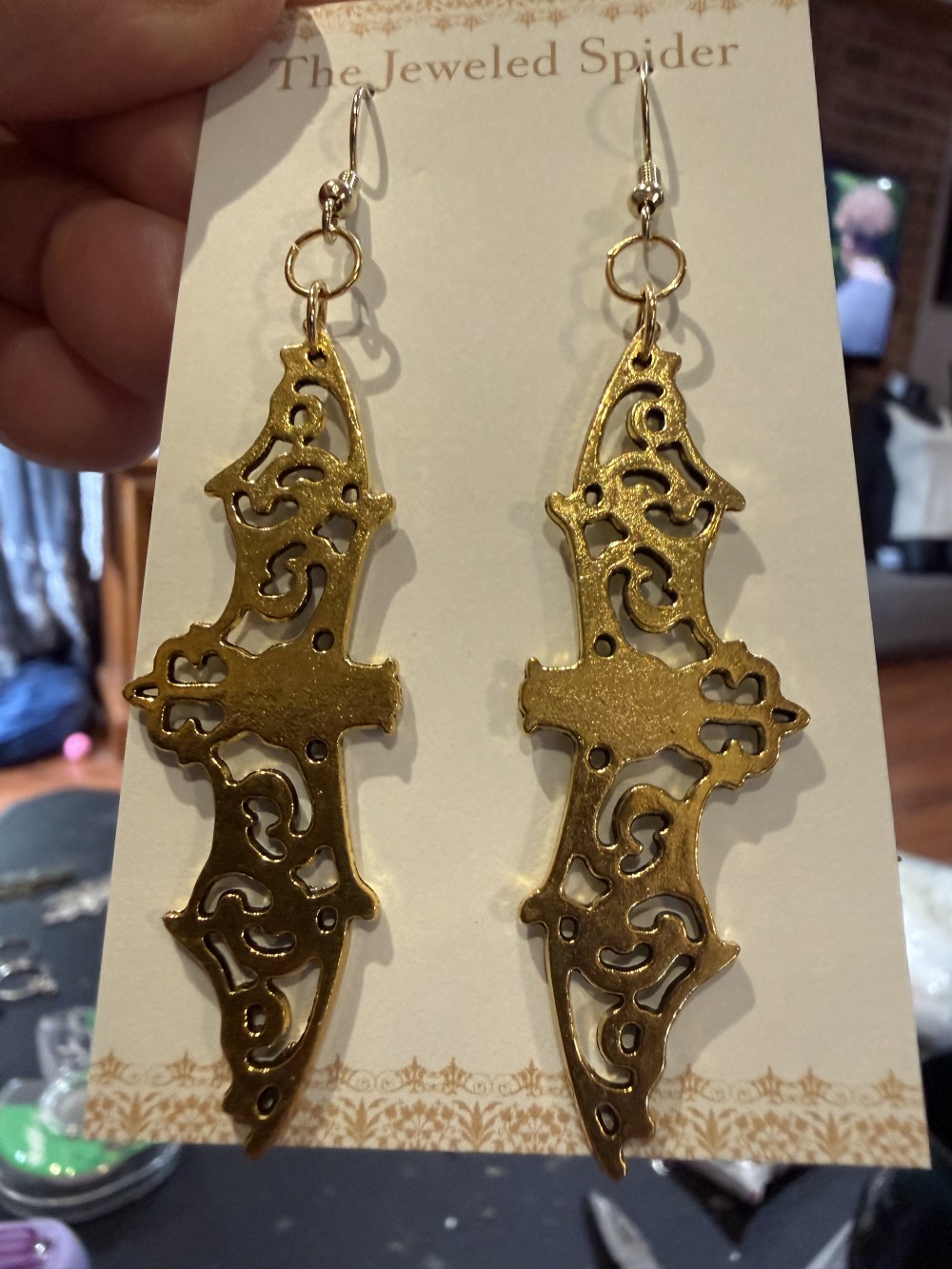 Earrings - Filigree Bats