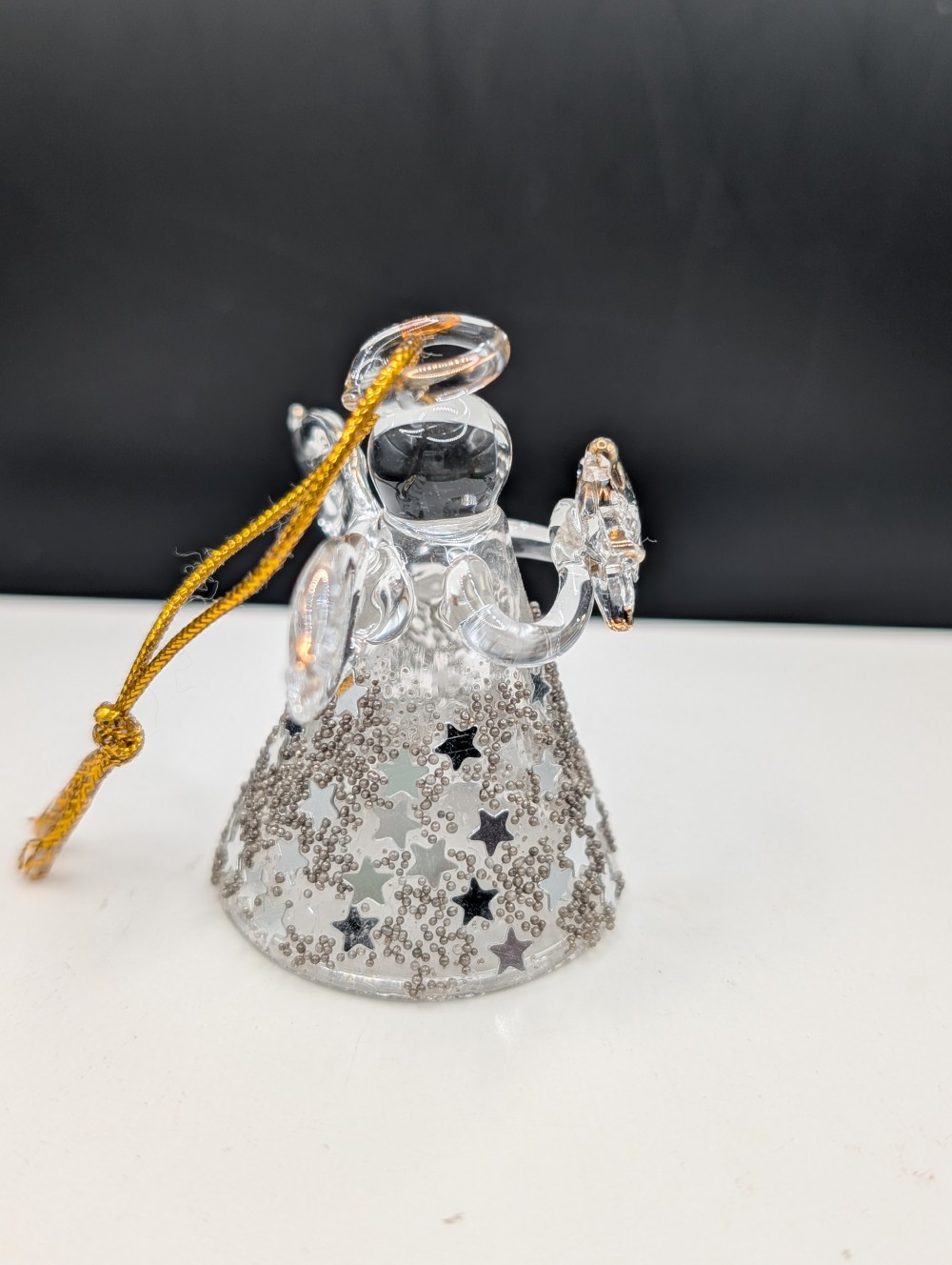 Miniature blown glass angel ornament