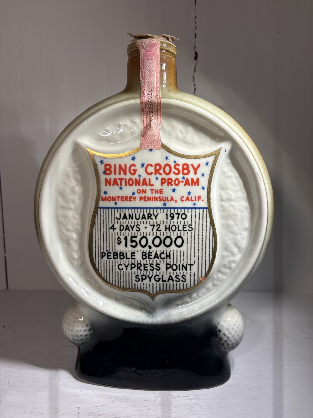Beam Bing Crosby National Pro Am Decanter 1970 Monterey Peninsula Pebble Beach