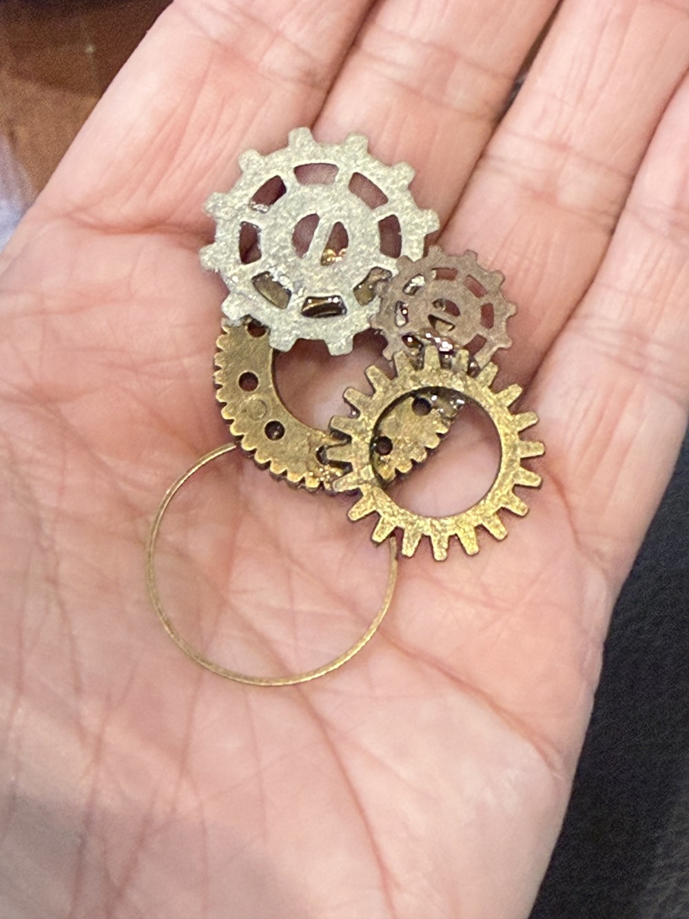 Eyeglass or ID Badge Holder Pin - SteamPunk Gears