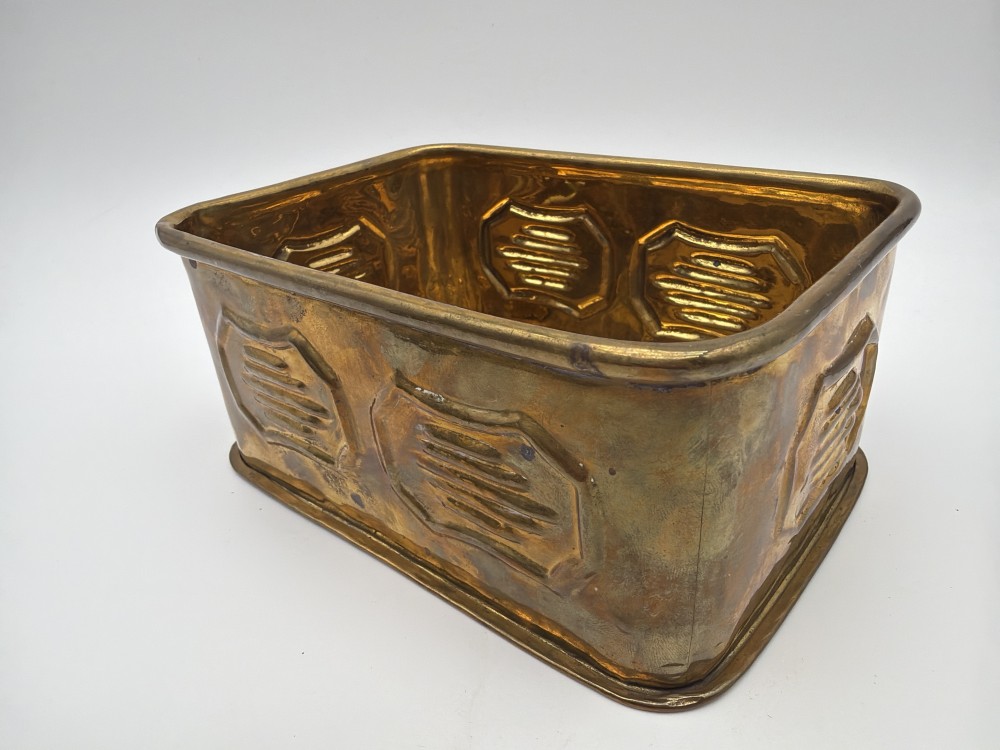 Vtg Rectangular Brass Planter Box