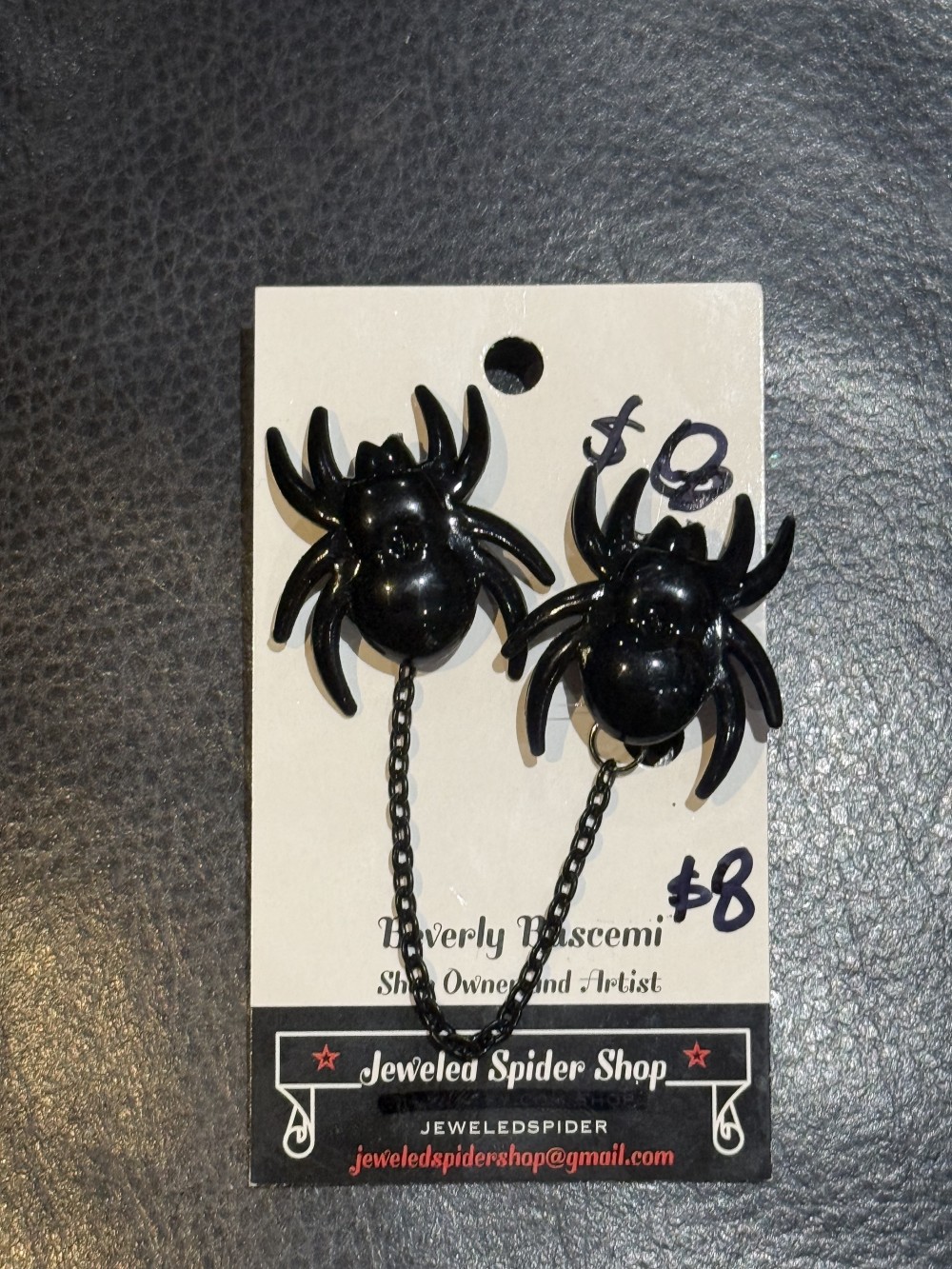 Sweater Pins - Black Spiders - Dress Pins, Cloak Pins, Collar pins