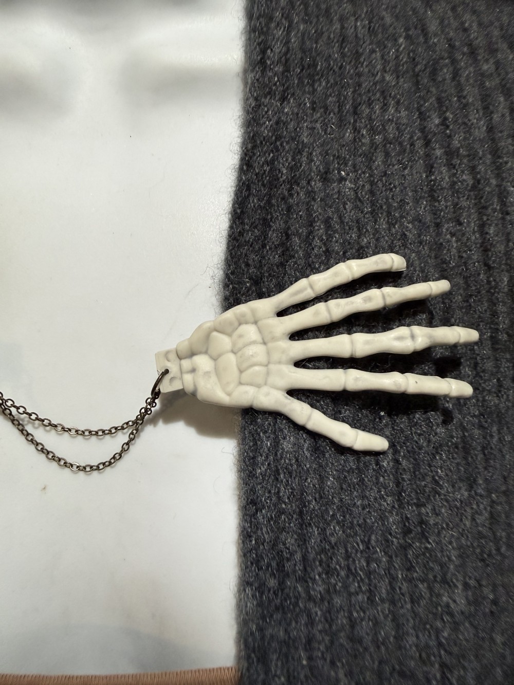 Sweater Clips - Skeleton Hands, Cloak Clip, Dress Clip, Collar Clip