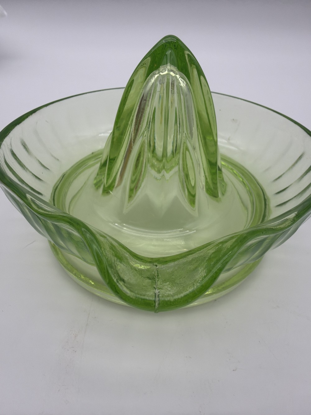 AS IS Uranium Glass Citrus Juicer