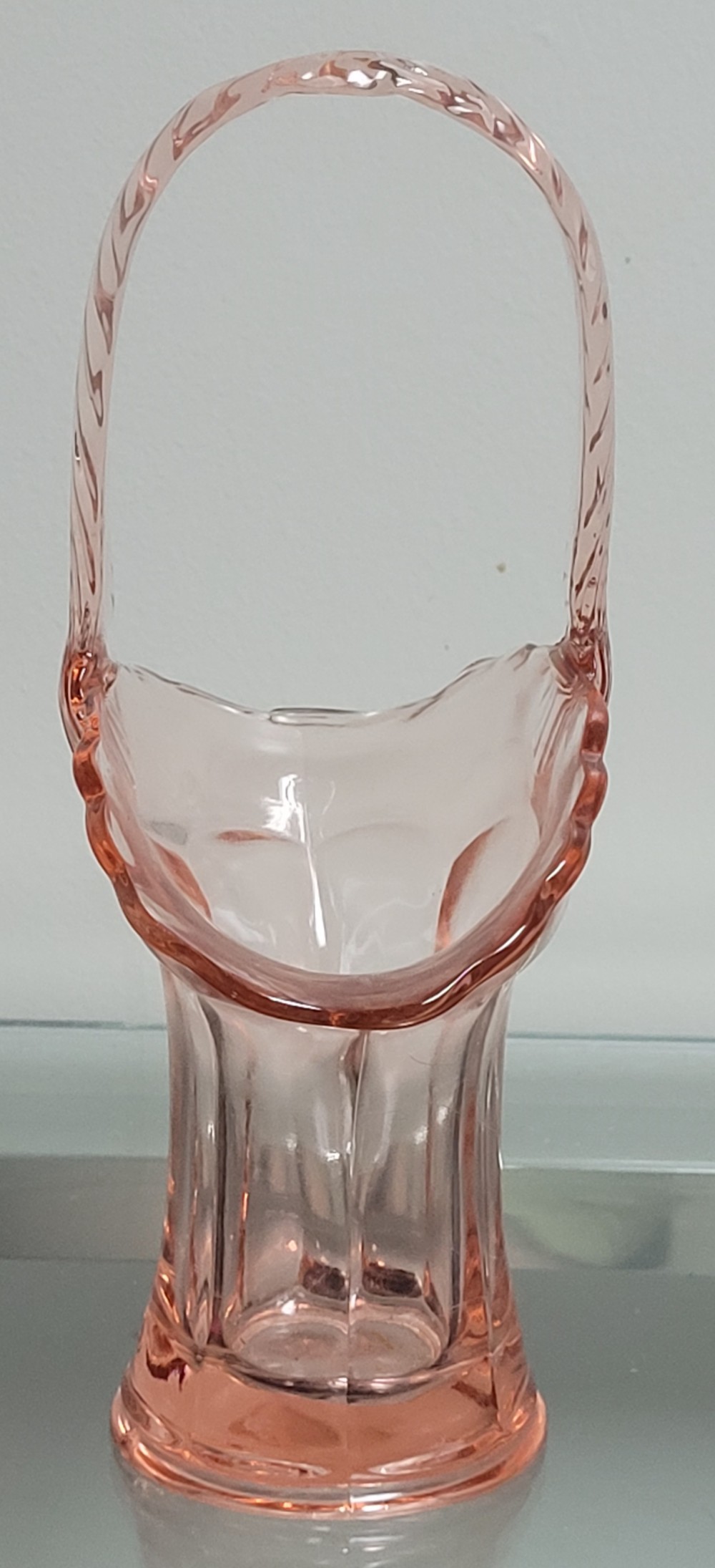 Westmoreland pink glass basket
