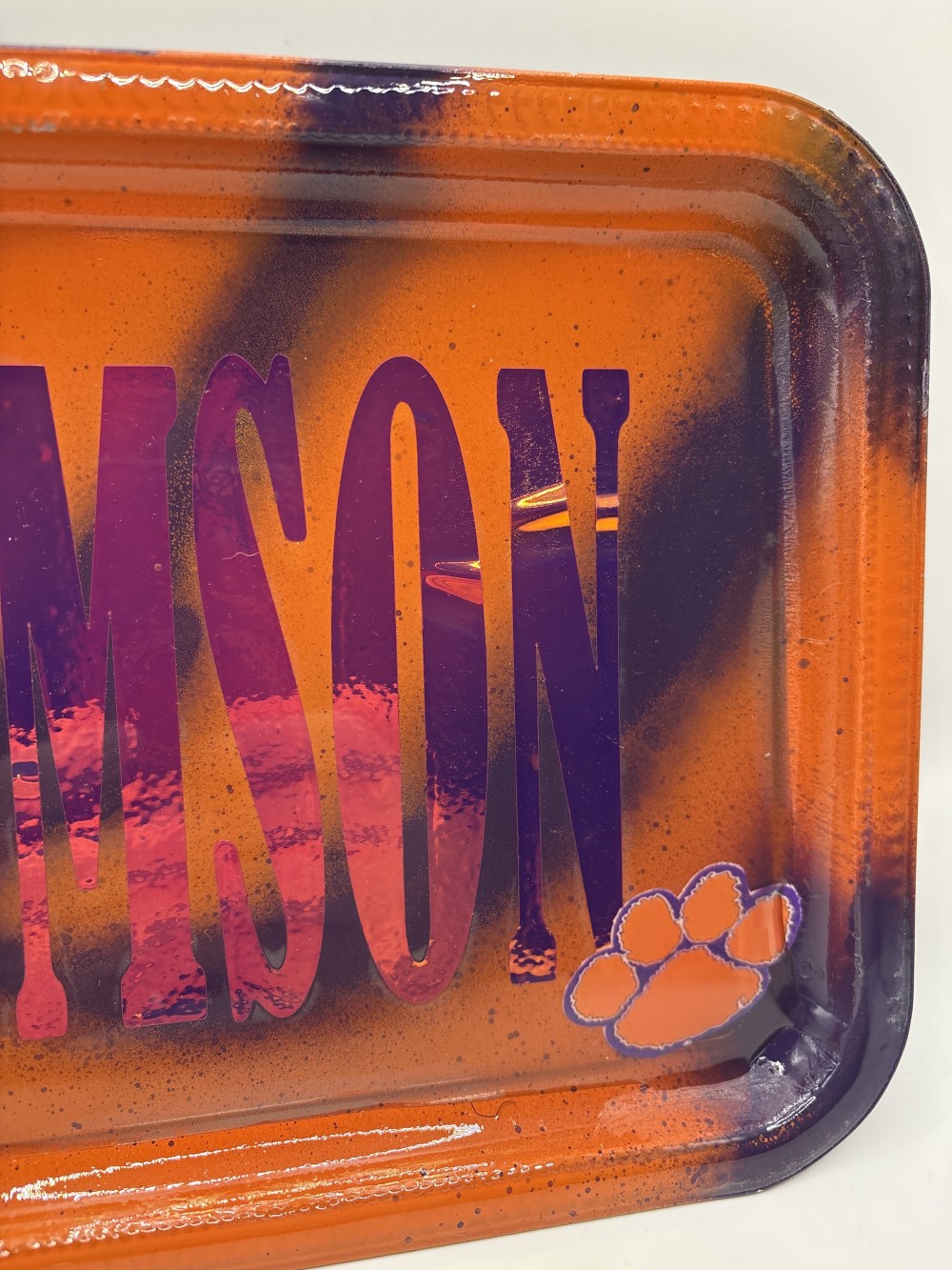 Clemson Tigers Custom Tray 8 x 11 Plastic As-is