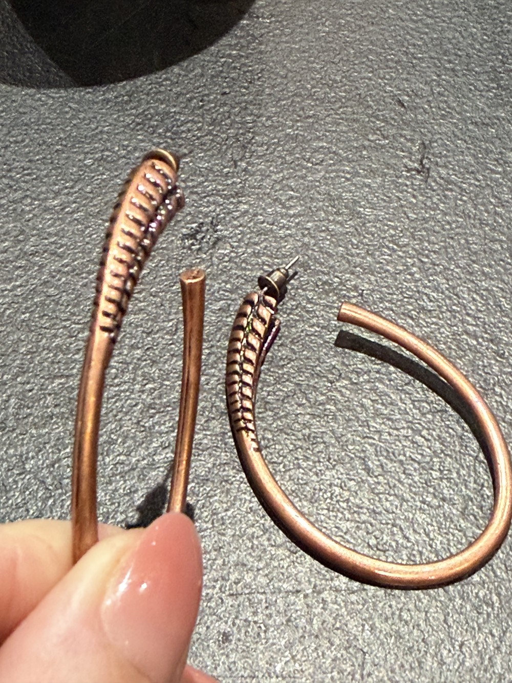 Earrings - Copper Oval Loops