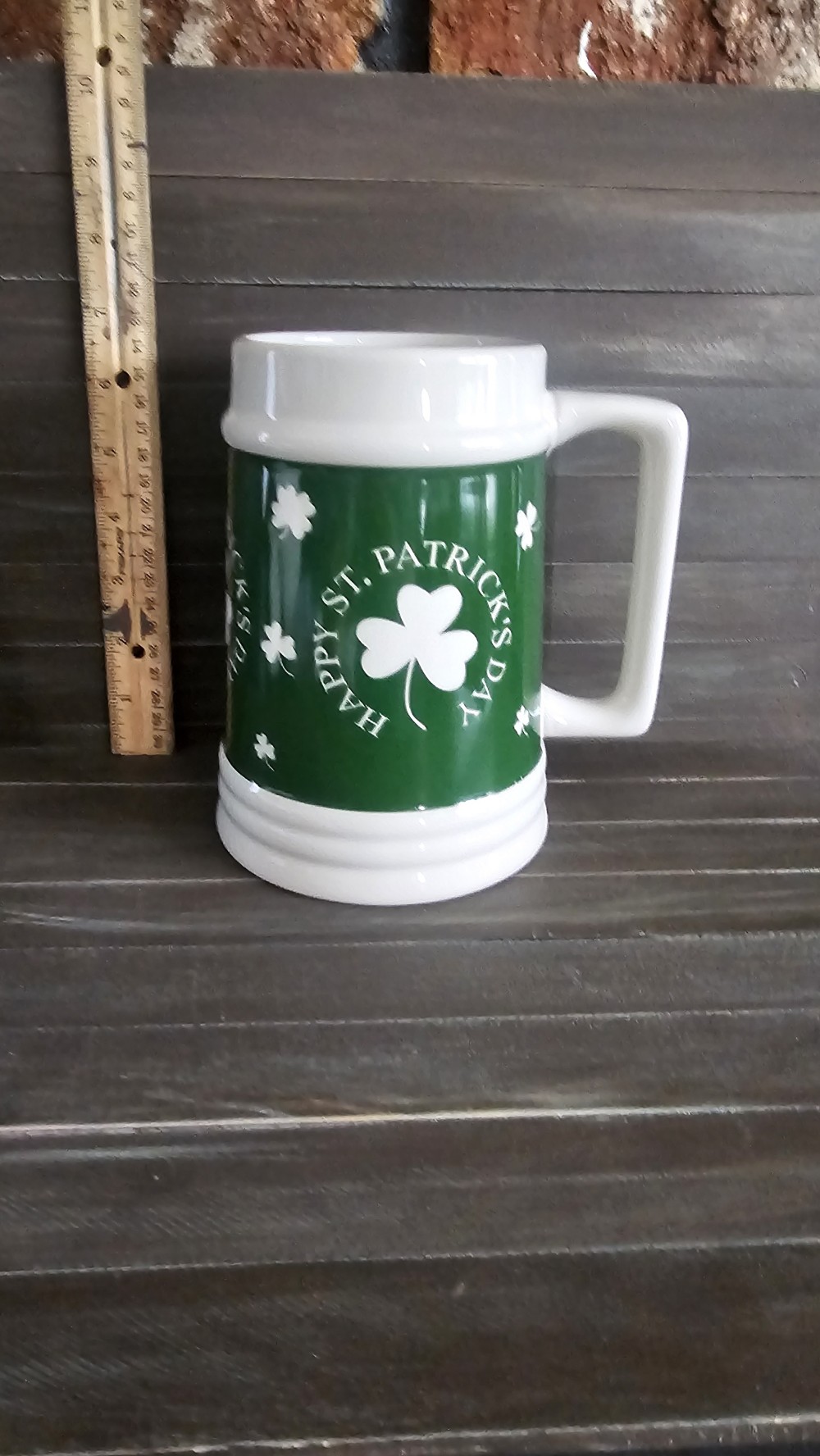 XL (Green) St Patrick's day  beer stein/ mug
