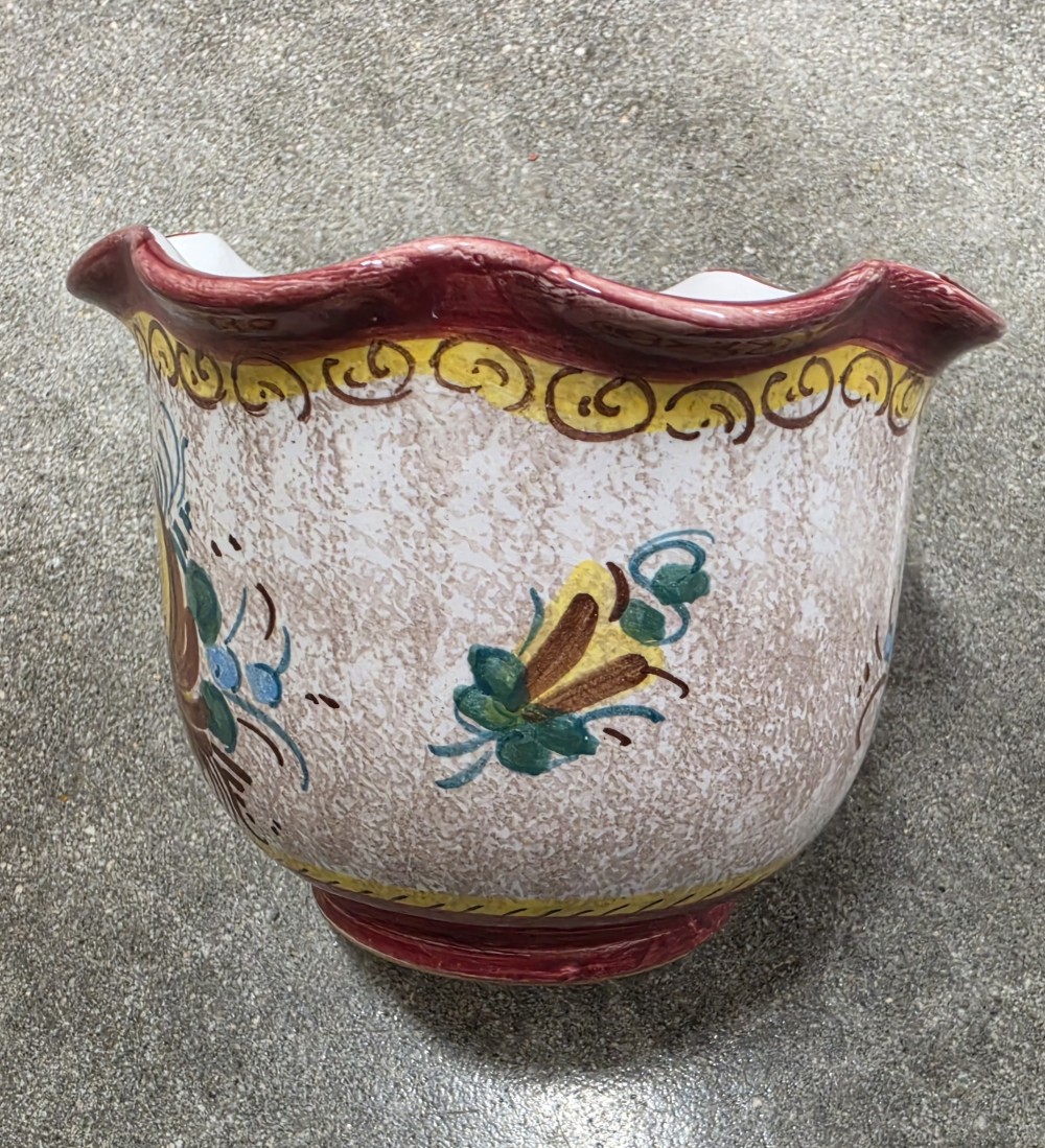 VTG Italian Majolica Contessa Hand Painted Planter