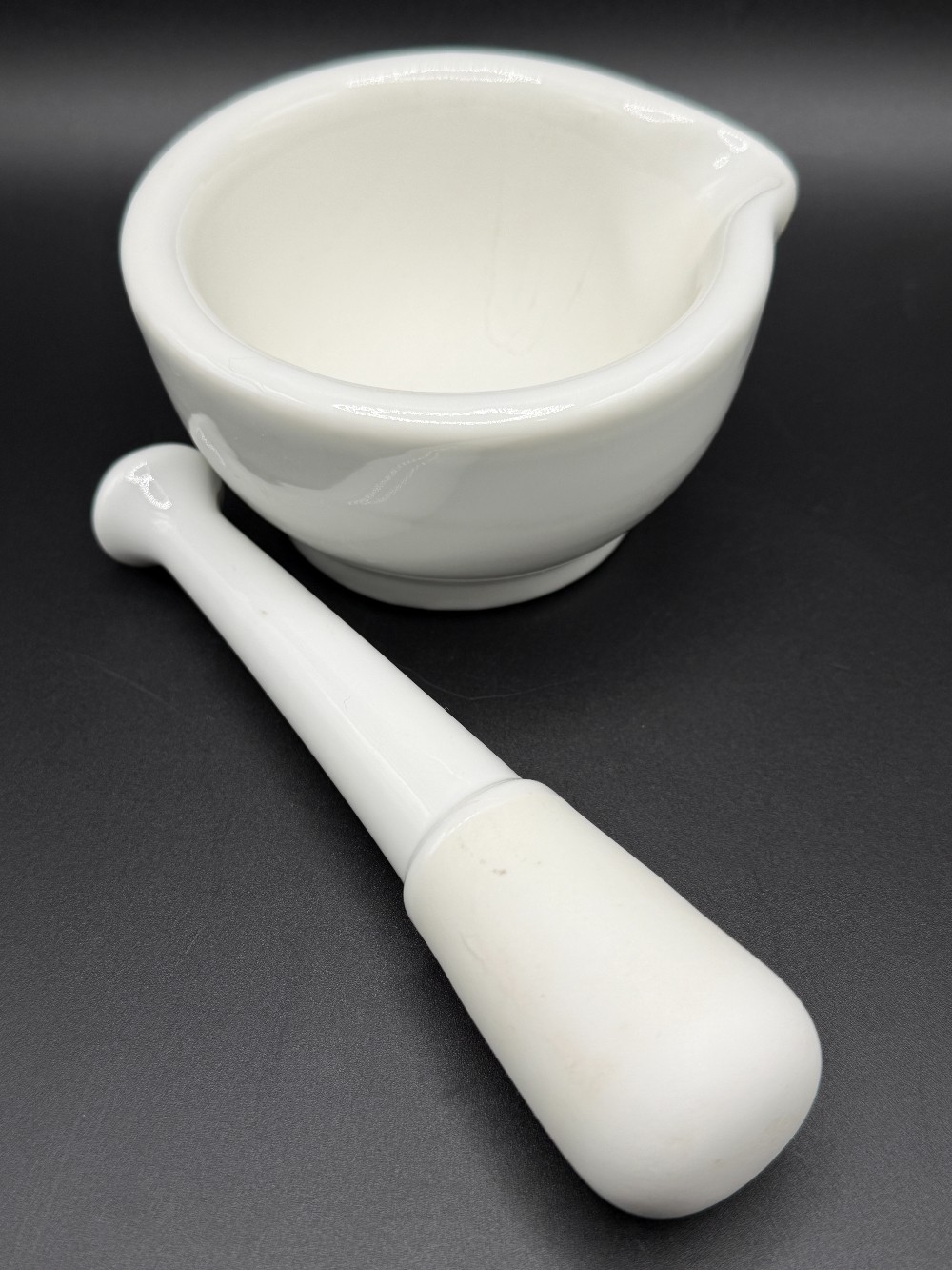 Vintage HIC Japan White Porcelain Mortar and Pestle Set