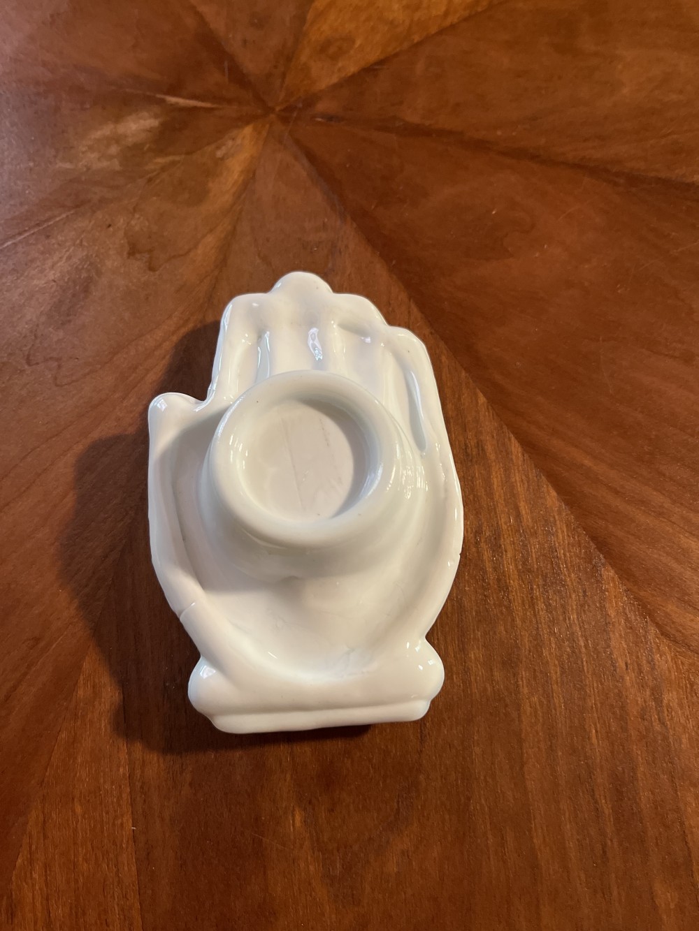Vtg Milk glass hand trinket dish