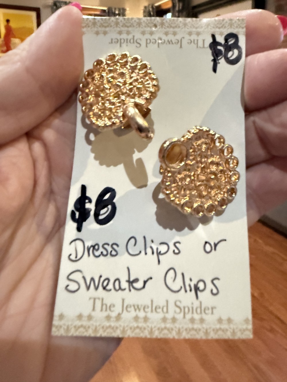 Sweater Clip, Cloak Clip, Dress Clip: Large Flower Loops