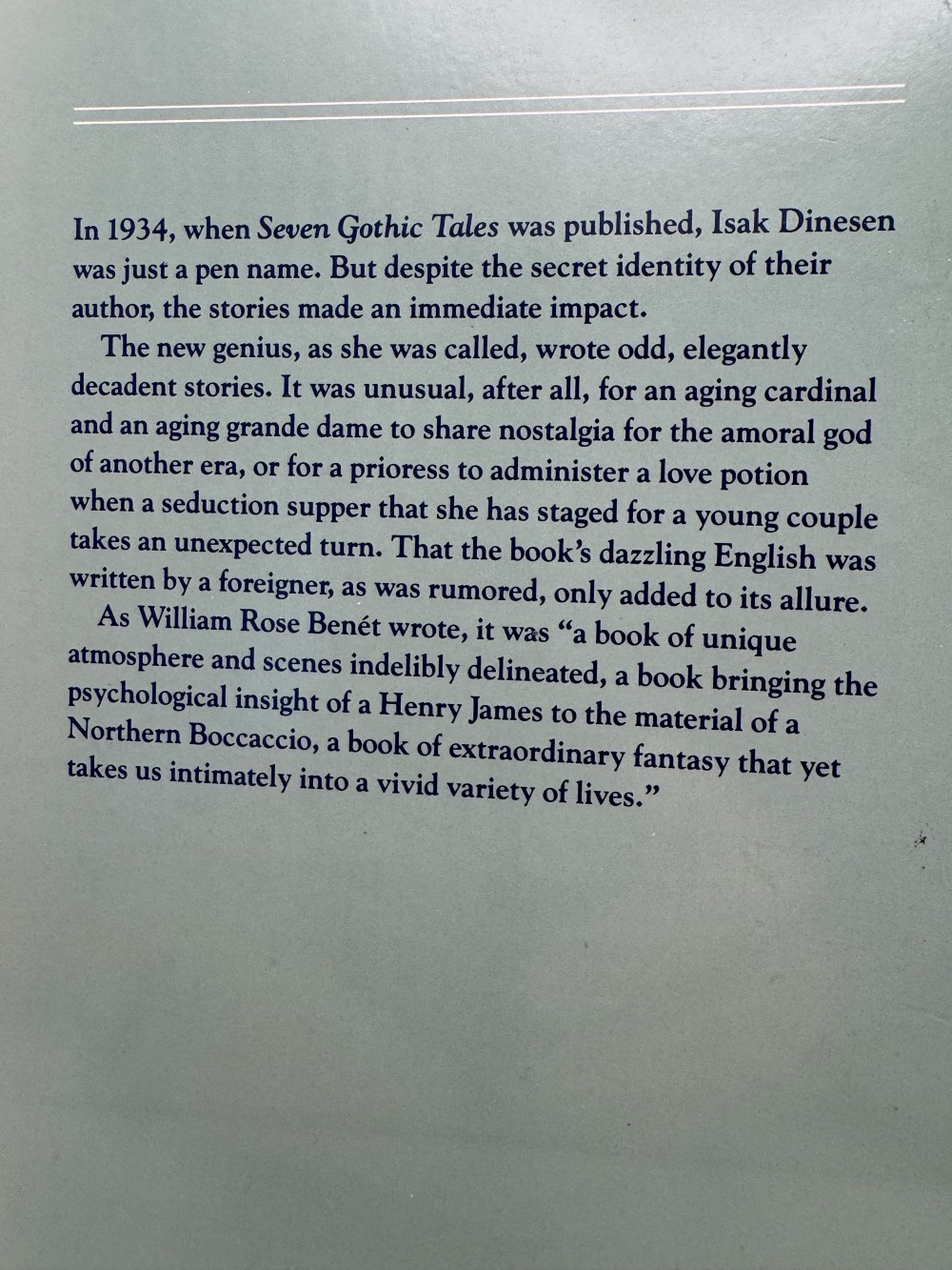 VINTAGE PAPERBACK BOOK, SEVEN GOTHIC TALES