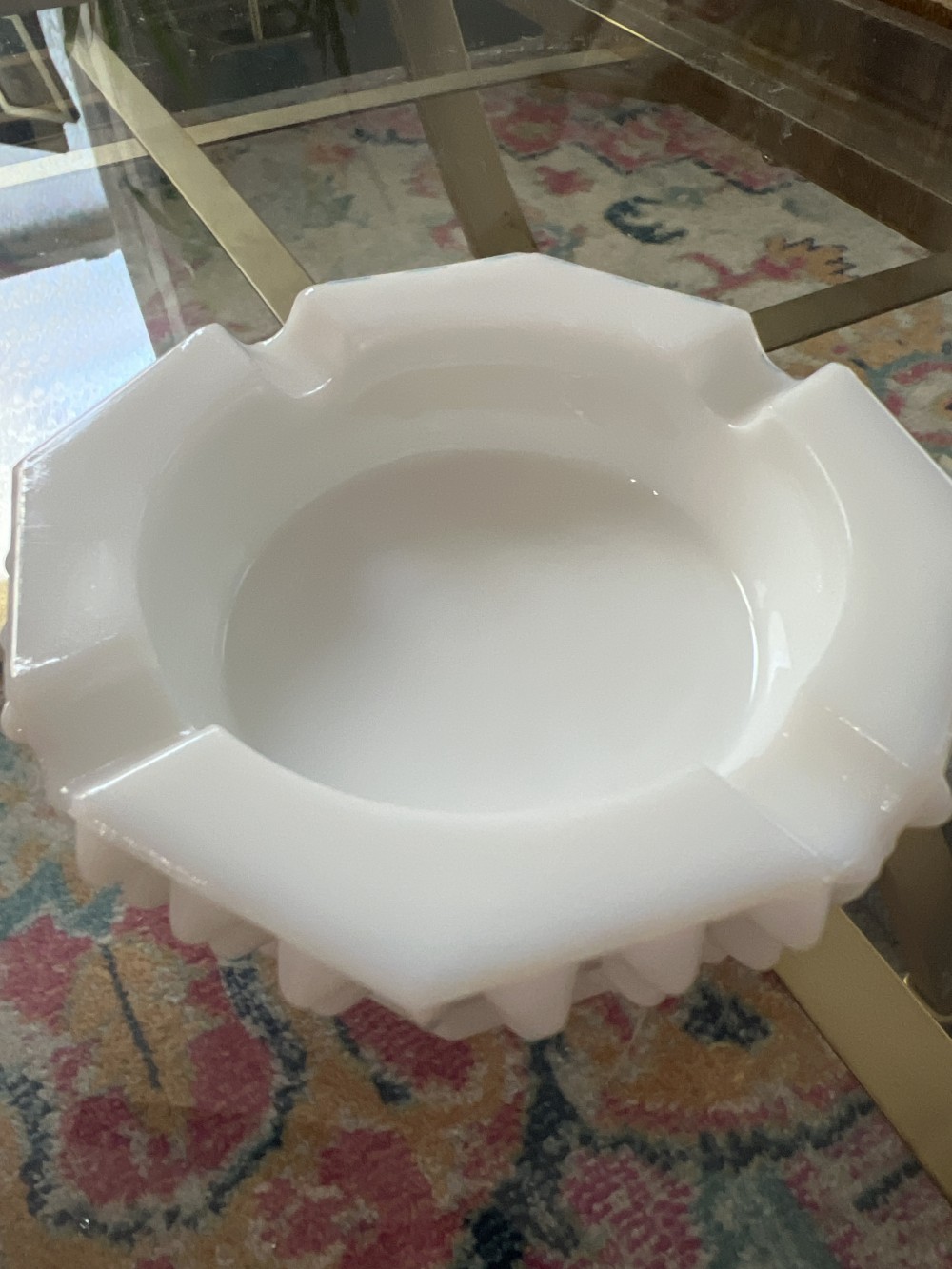 Fenton Milk Glass Hobnail Octagon Tray