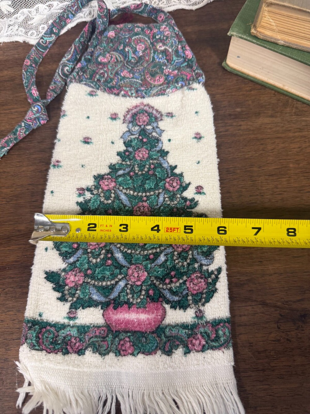 Christmas Tree Hanging Kitchen Towel with Paisley Top