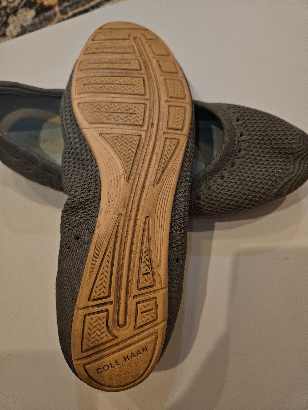 Cole Haan Grand OS gray perforated ballet flats