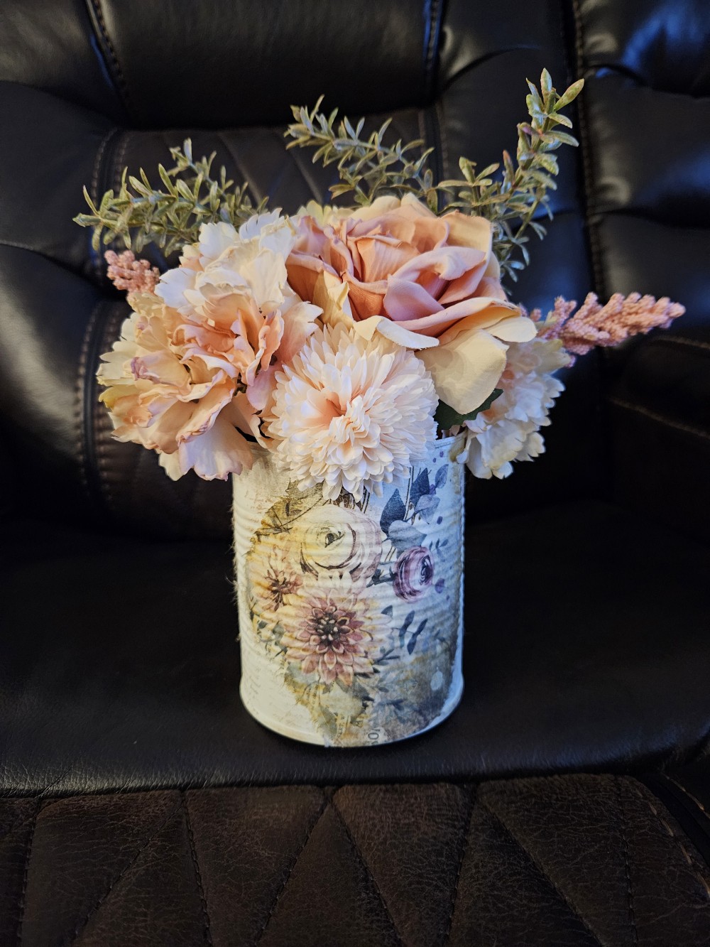Metal Can-Upcycled with Florals