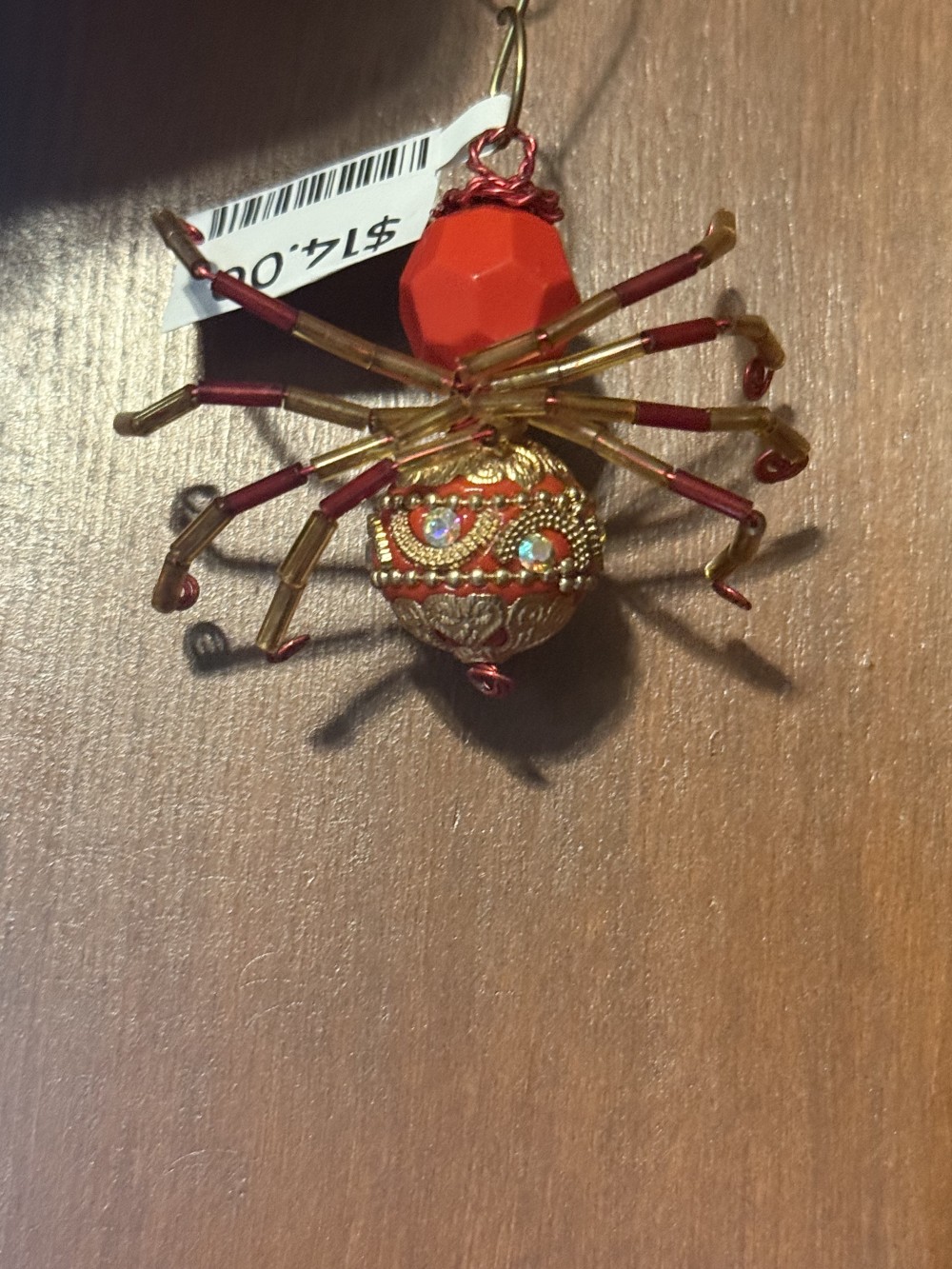Ornament M Spider Gold Red