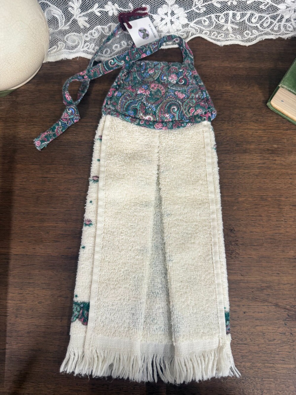 Christmas Tree Hanging Kitchen Towel with Paisley Top