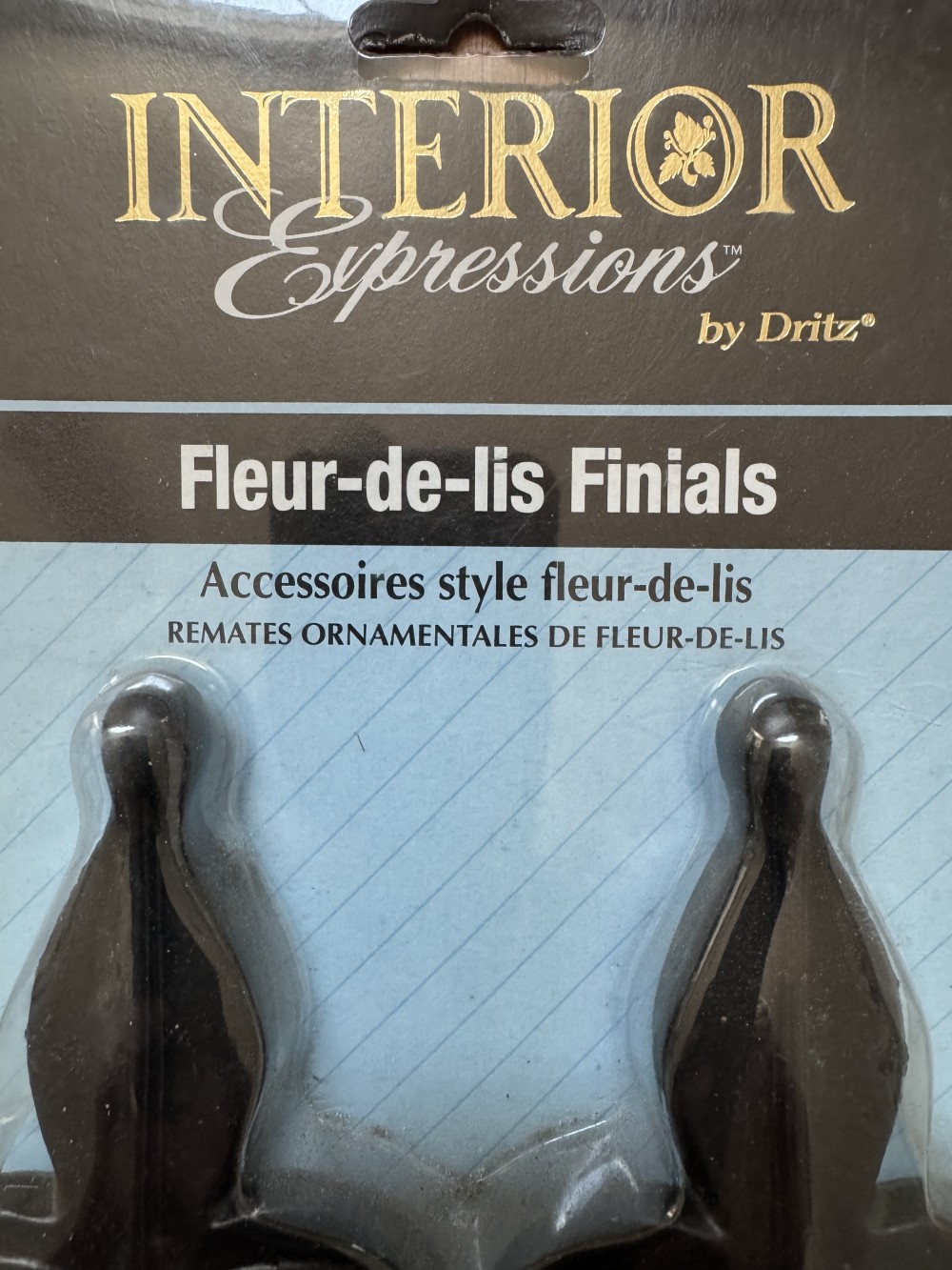 FLEUR DE LISE FINIALS, NEW PAIR