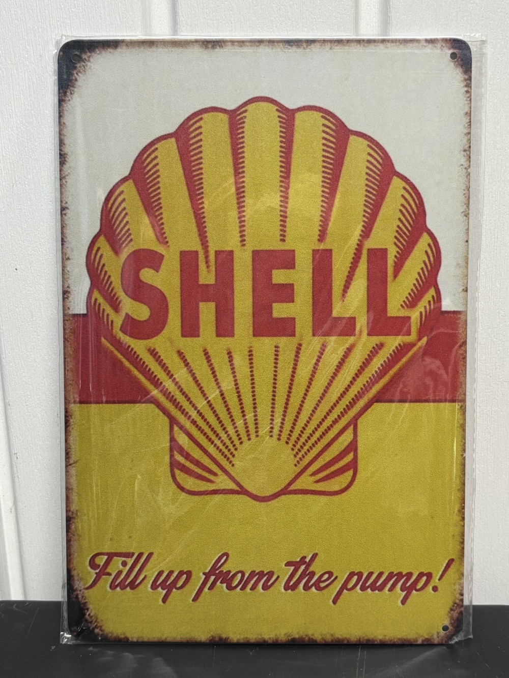 Retro Vintage Shell Motor Oil Gasoline Tin Metal Sign 8” x 12”