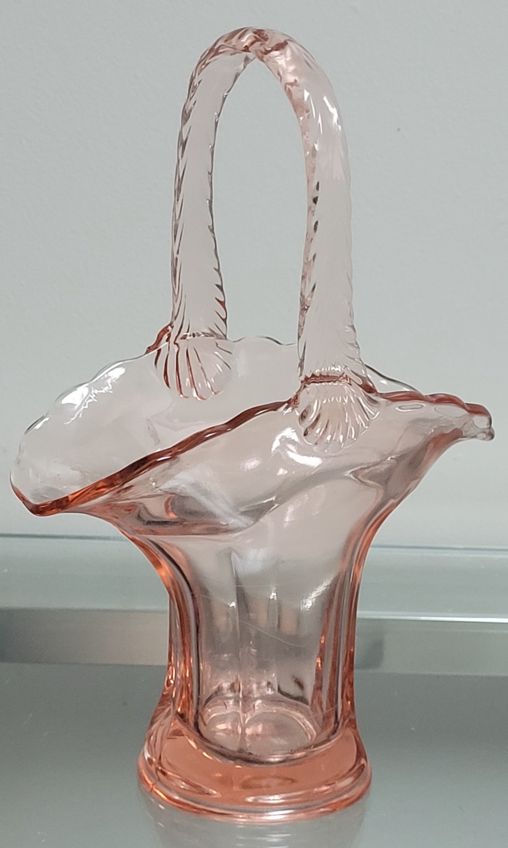 Westmoreland pink glass basket