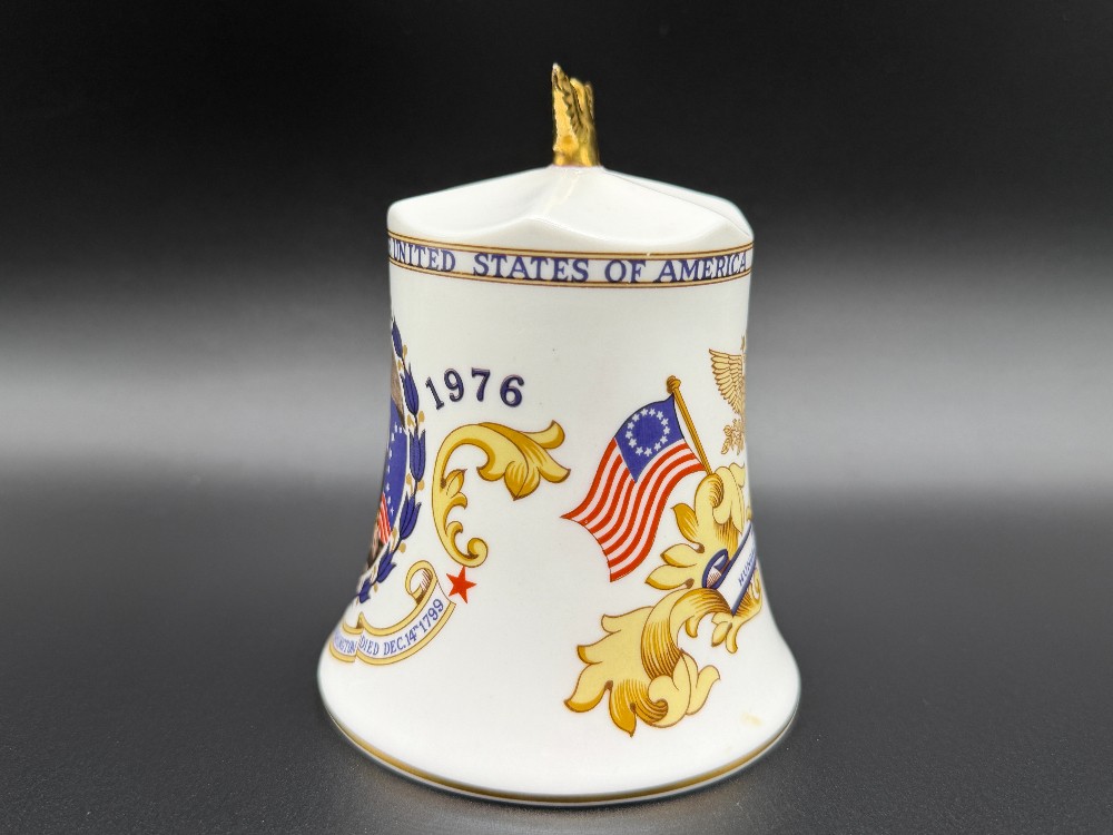 Vintage 1976 Aynsley England Bone China US Bicentennial Bell - George Washington