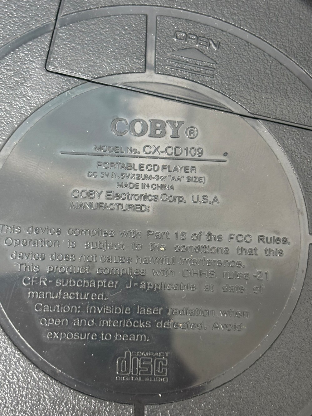 Portable CD Player Coby Stereo Headphones CX-CD109 with CVH30 Tested Working