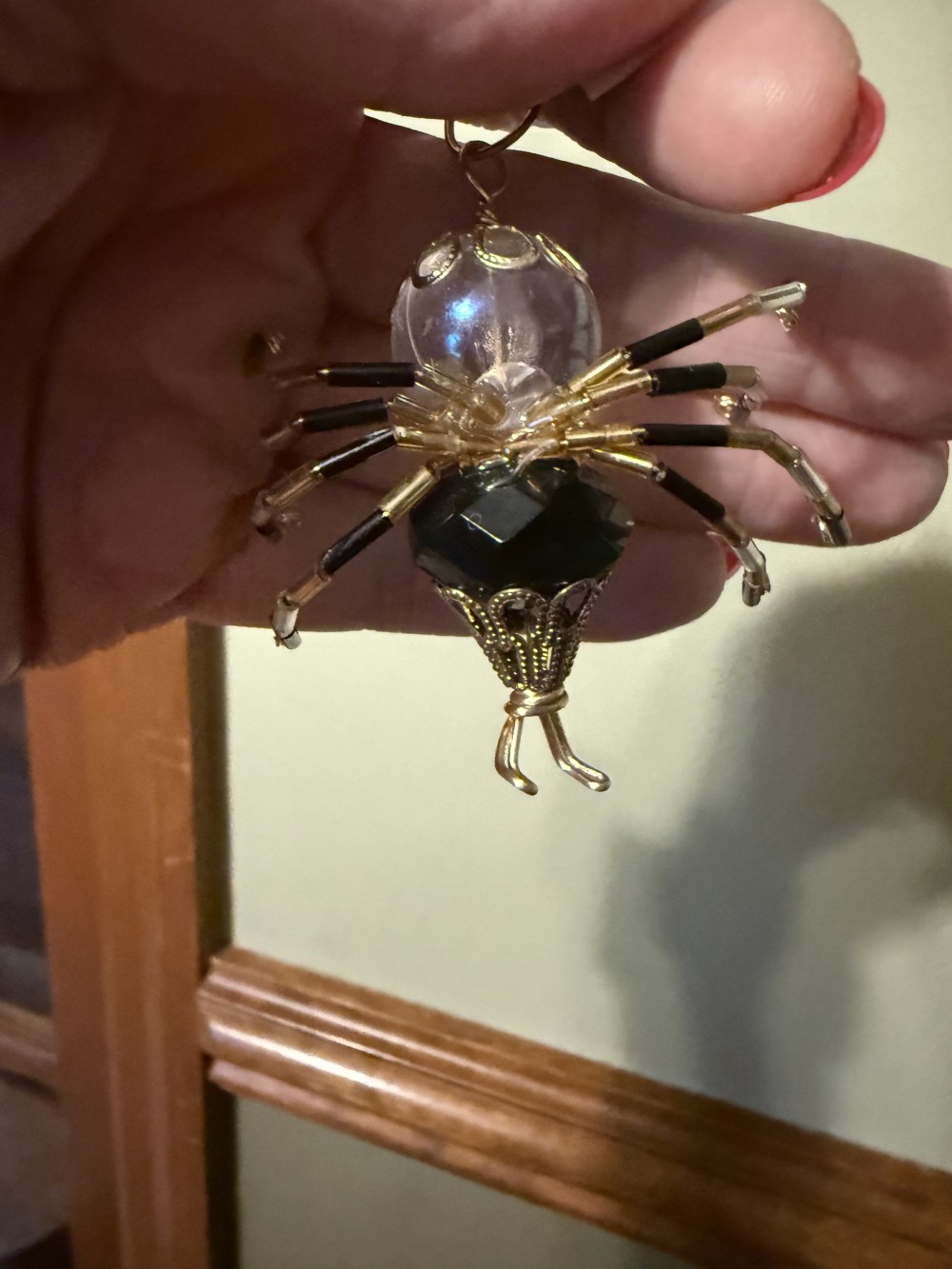 Ornament - Spider Black Clear Gold