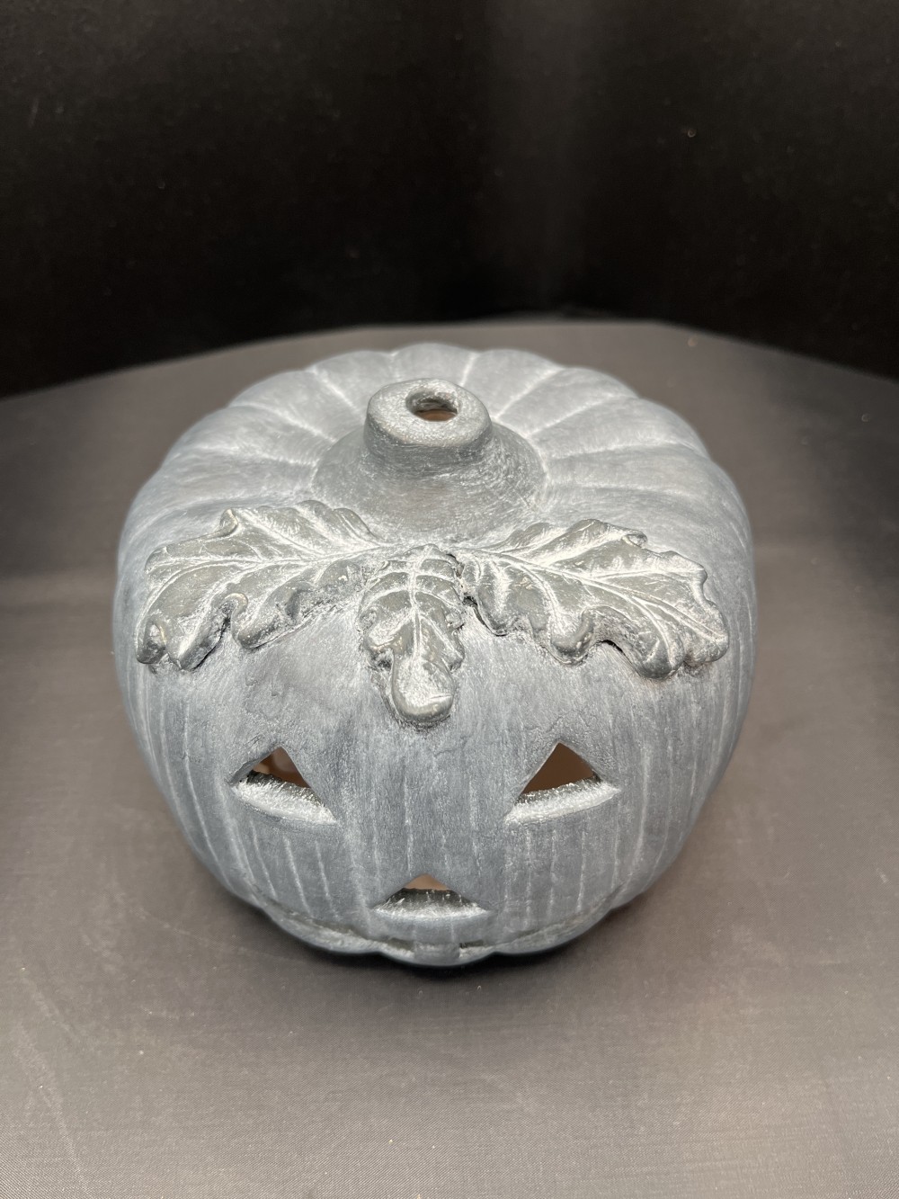 Upcycled ceramic Jack-o-lantern #2