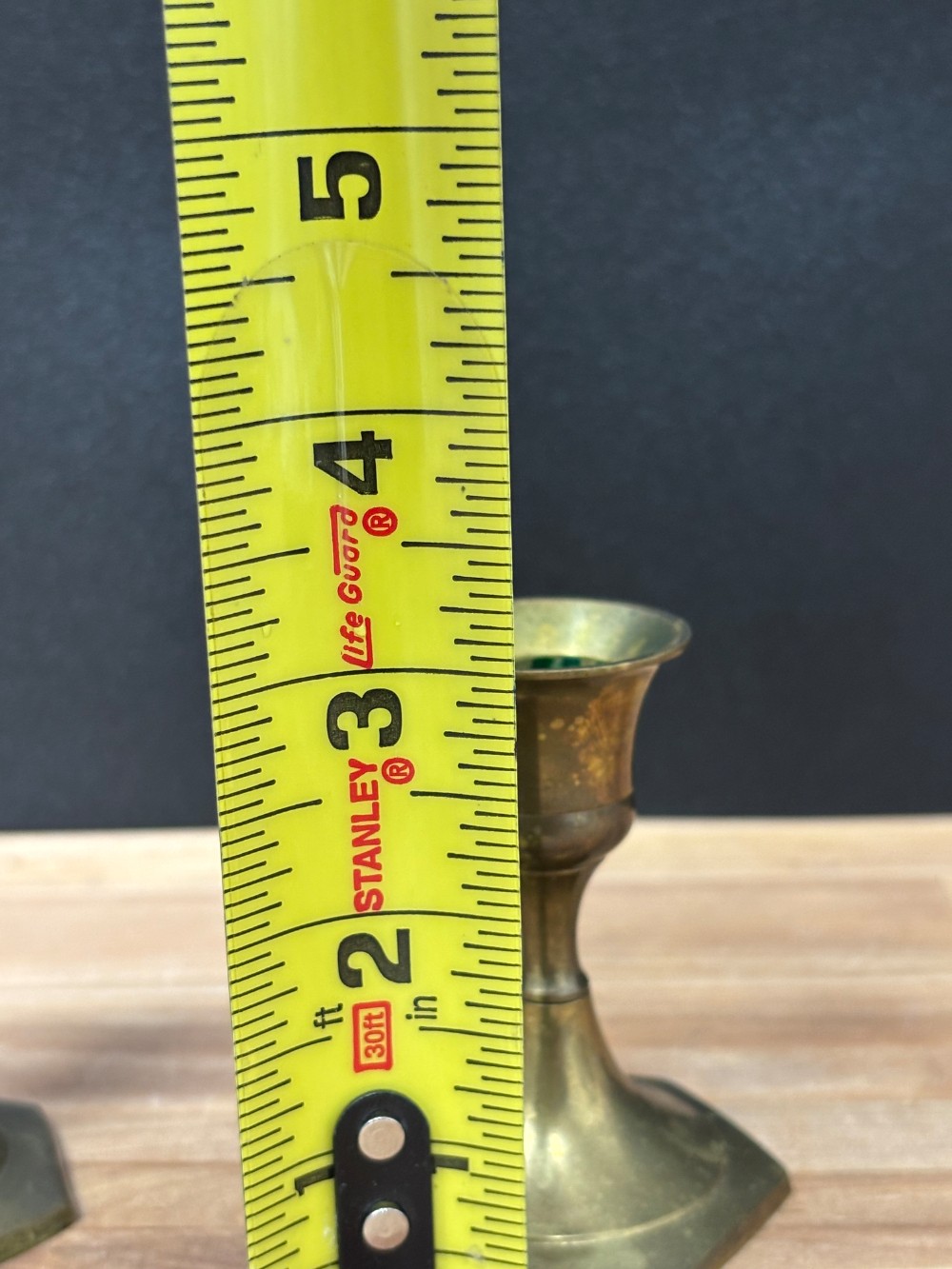 Brass Candlestick Holders Pair Hexagon Base Vintage Taper Candle Holders