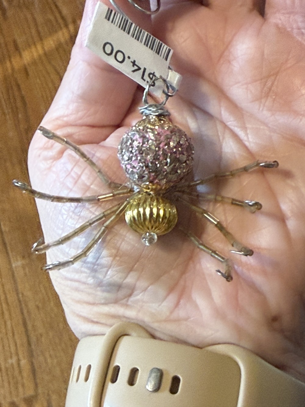 Ornament Spider Gold Pink Silver