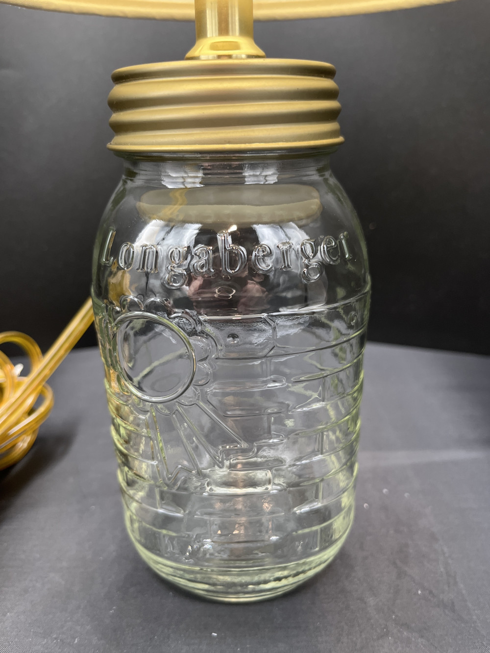 Vtg Longaberger Mason Jar Lamp - Works!