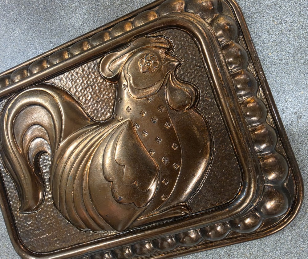 VTG 1982 Homco Resin Copper Look Rooster Mold