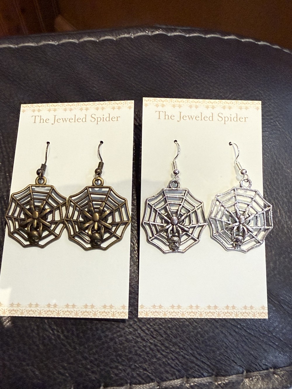 Earrings - Spider on Web