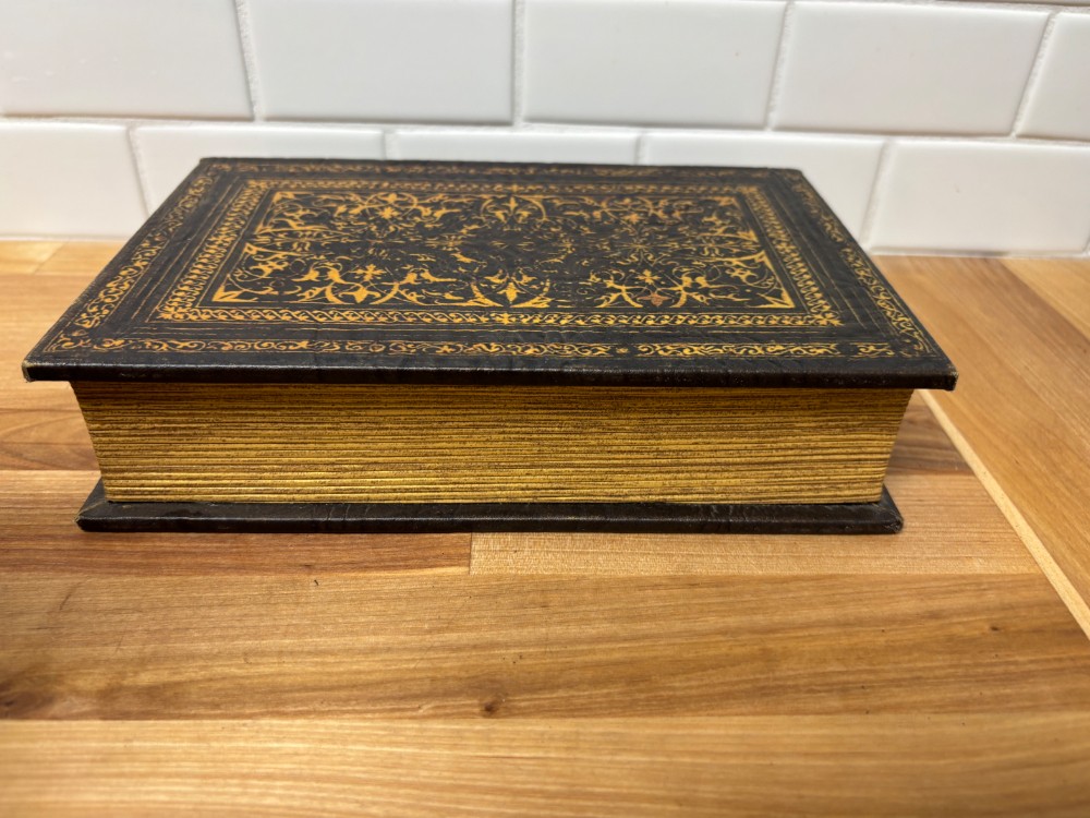 Book Storage Box Faux Leather Decorative Secret Keepsake Box Hidden Storage 8.5