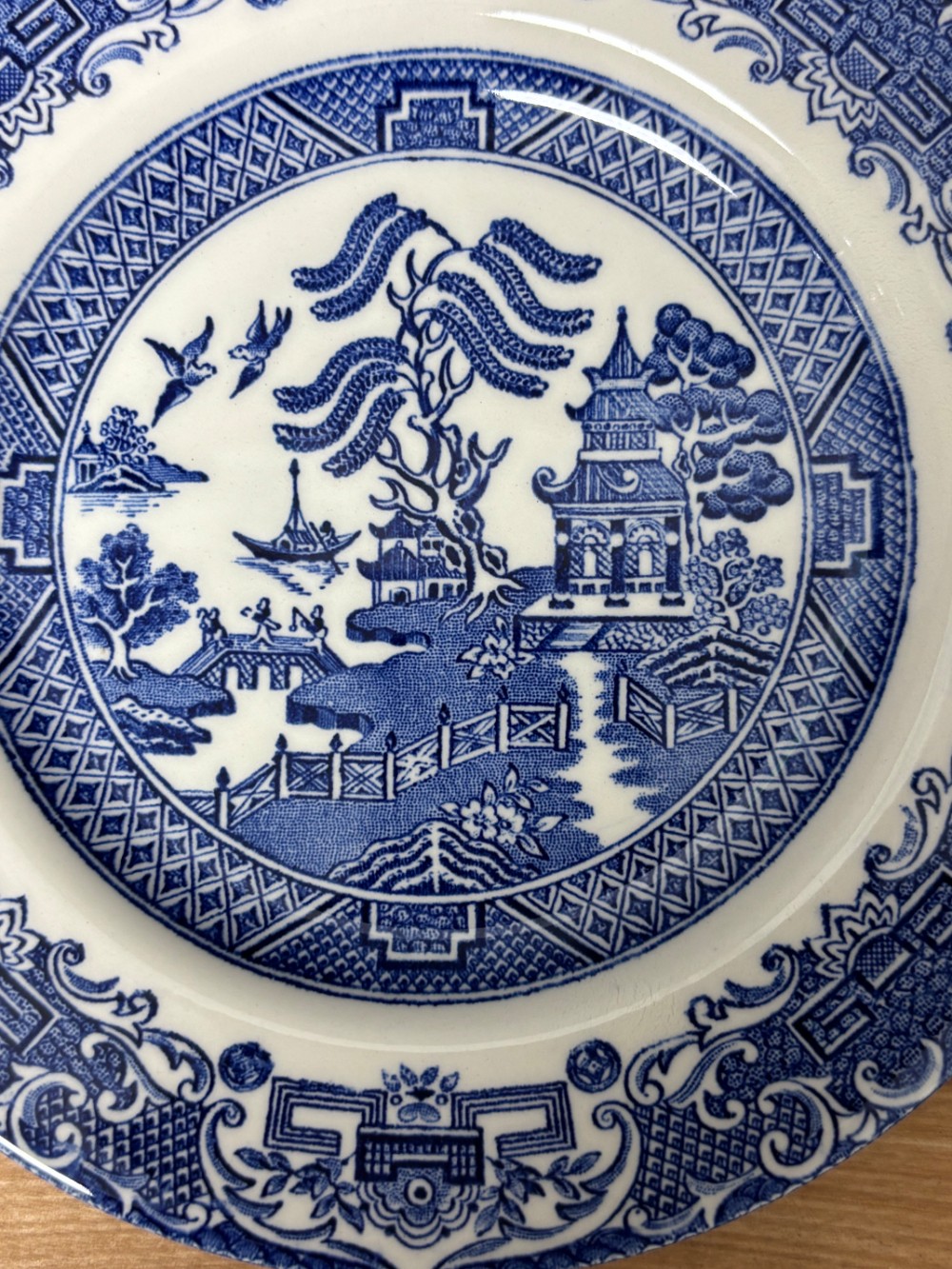 Blue Willow Dessert Plate Blue White Transferware 6.75 Inch