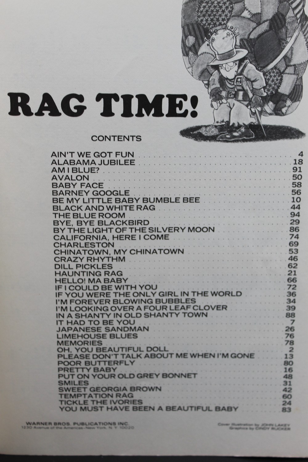 Vtg 1960s RAG TIME piano sheet music